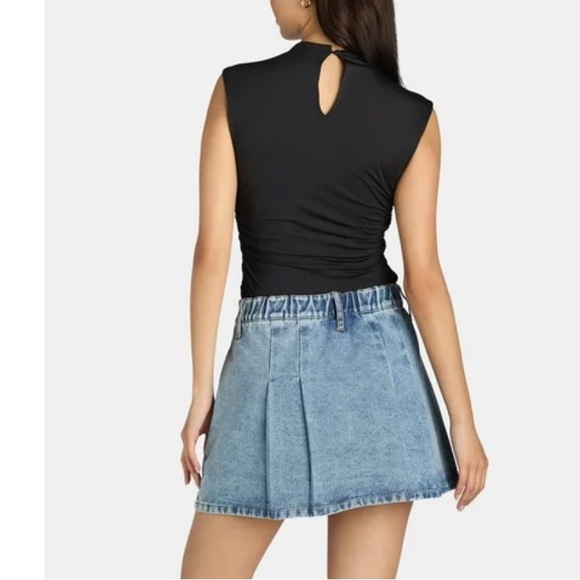 Liv & Lottie Women's Pleated Denim Mini Skirt, Size XL NWT juniors - Picture 2 of 10
